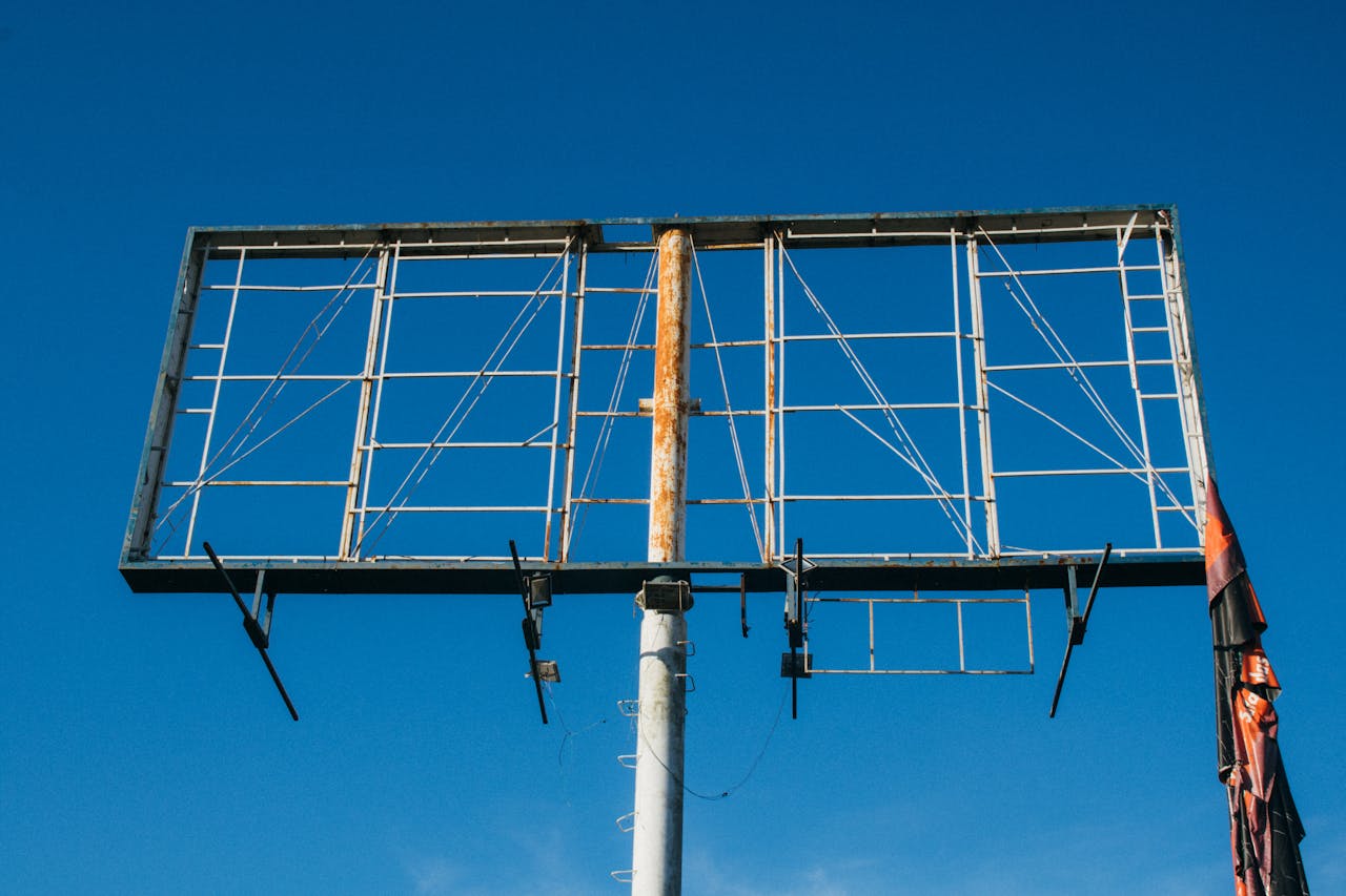 Large, empty billboard frame.